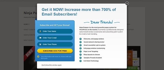 Ninja Popups