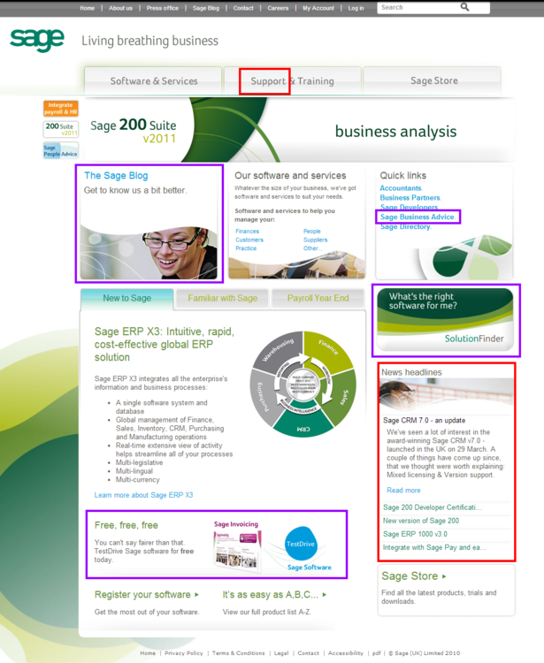 sage homepage 2010