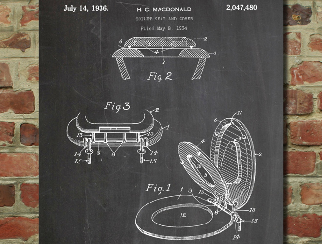 toilet seat patent 1934 art