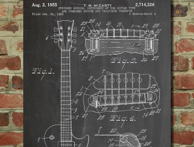 gibson les paul electric guitar patent