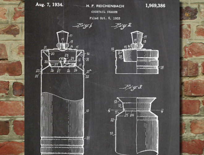 cocktail shaker 1934 patent art