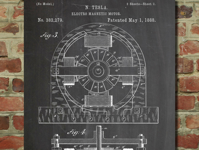 tesla electric car motor patent
