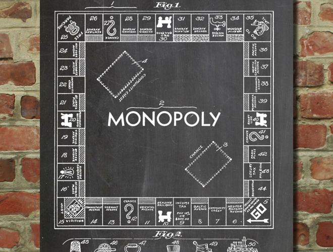 monopoly game board artwork patent poster