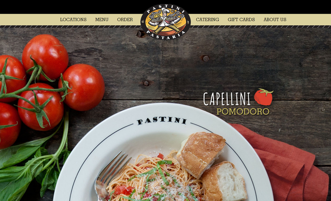 pastini pastaria italian restaurant big header design