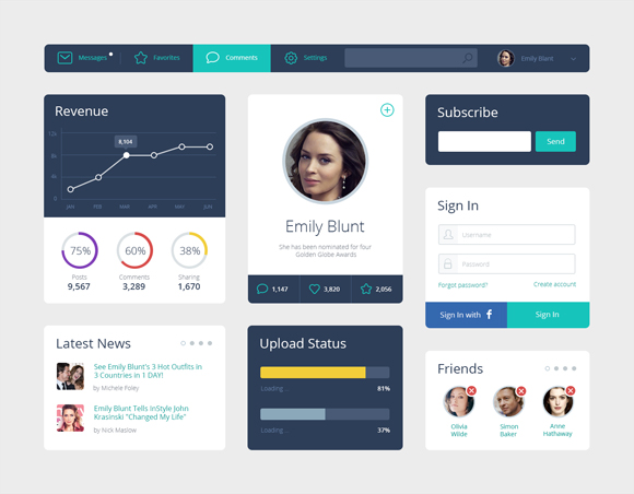 20 Fresh Flat UI Designs Free to Download