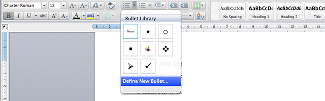Wordcheckbox-definebullets