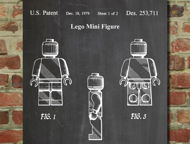 lego parts patents wall art poster