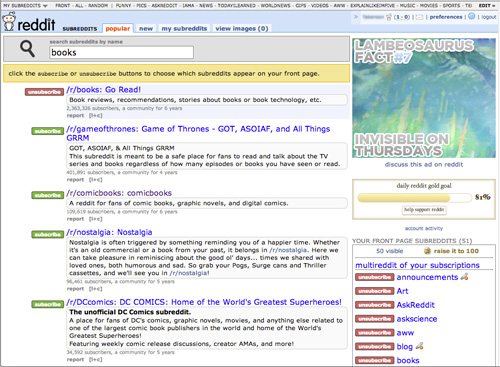 Search Subreddits