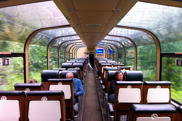 Observation car on the VIA Rail train