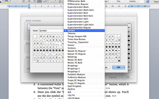 Wordcheckbox-symbolsmenu