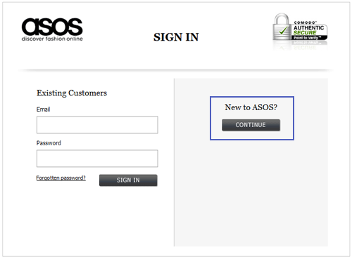 asos checkout