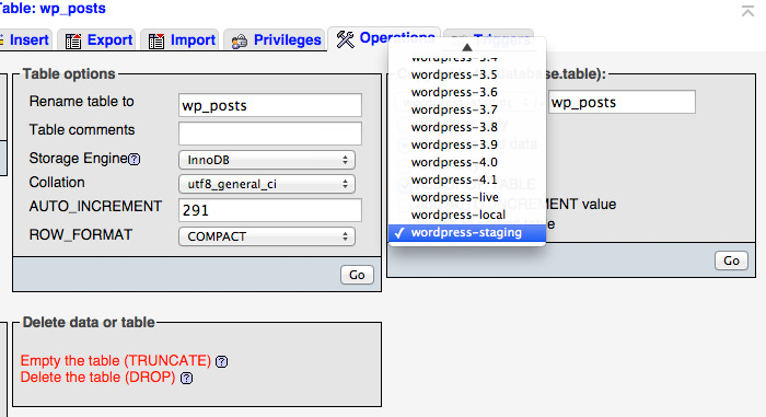 Copy database to another database