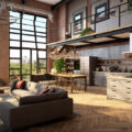 Kitchen-Living Room In Loft Style_ Comfortable and Stylish