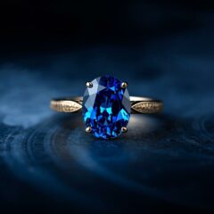 Blue-Sapphire-Ring-with-Saturn-planet
